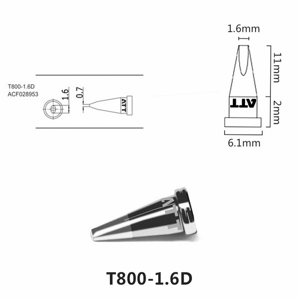 Паяльное жало Atten T800-1 6D  ACF028953 