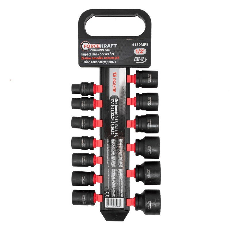 фото Набор головок ударных 13 предметов, 1/2'DR, на пластиковом держателе fk-4139mpb Forcekraft