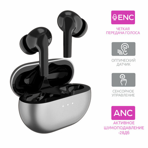 Наушники беспроводные с активным шумоподавлением TWE-018 с микрофоном Bluetooth 51 TWS для Android IOSчерные 223100₽