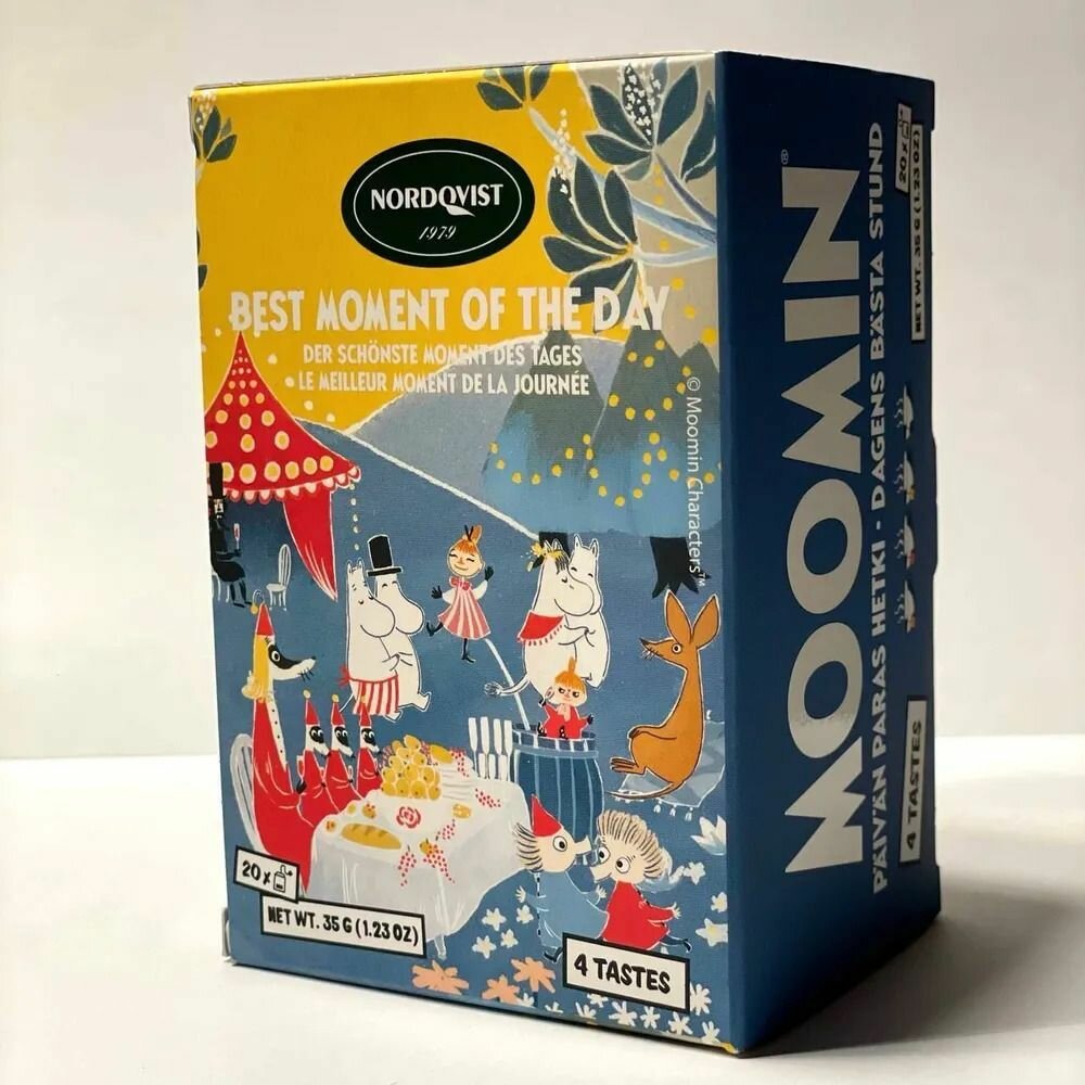Чай черный Nordqvist MOOMIN "Лучший момент дня" 4 вкуса, 20 пакетиков, (из Финляндии)