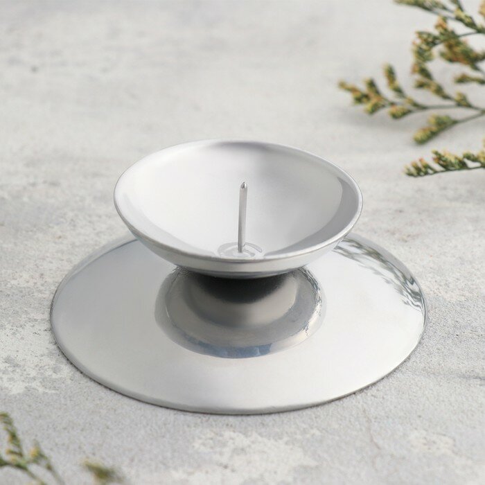 Подсвечник металл на 1 свечу Гадальный Н, 3х7,3 см, серый - фотография № 5