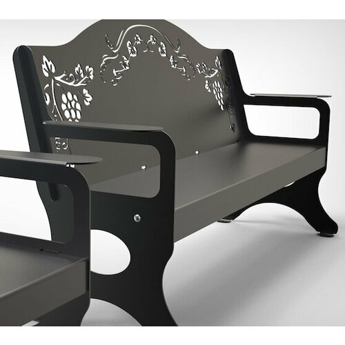 Металлическая скамейка для дома и дачи , скамья садовая, лавочка из металла Лаза винограда