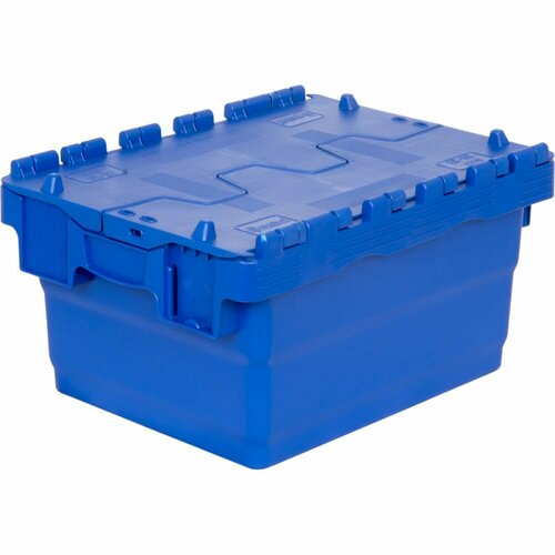 Ящик Sembol Plastik п/э 400x300x222 сплошной синий с крышкой 21814