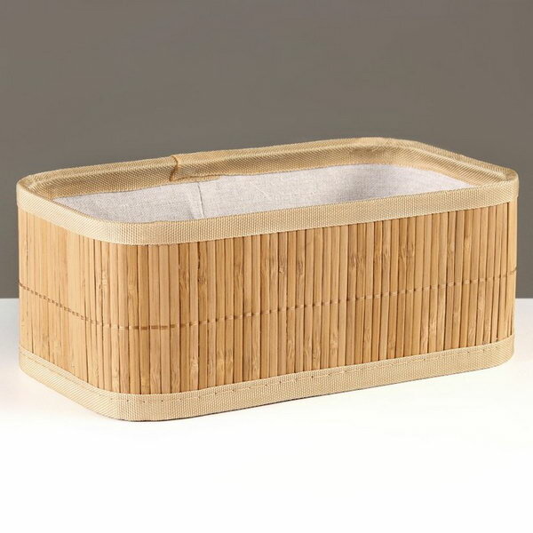 фото Корзина стеллажная "Бамбук", 25 x 15 x 10 см, бамбук