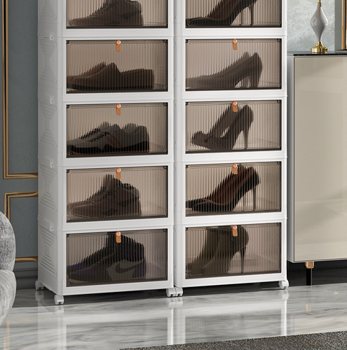 Изображение товара Ящики для хранения одежды и обуви MyPads с дверцами на манитах для хранения игрушек и прочих бытовых мелочей, разборный контейнер на колесиках для .