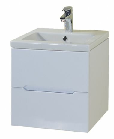 фото Тумба с раковиной Onika Айленд 60.13 см, подвесная, с ум. Элина 60, белая