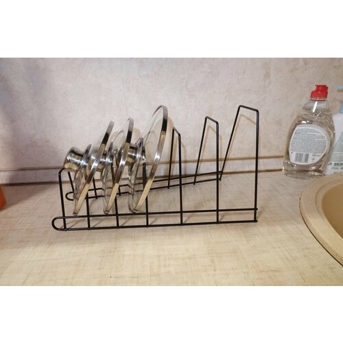 Подставка для крышек черная / Сушилка для посуды (16*18*34 см) / Алтайский металлист / АЛТ 118Ч