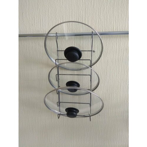 Держатель для крышек на рейлинг 17*9,5*43см / Посуда /Сушилка для посуды/ Кухонные принадлежности/ Алтайский металлист/АЛТ508С