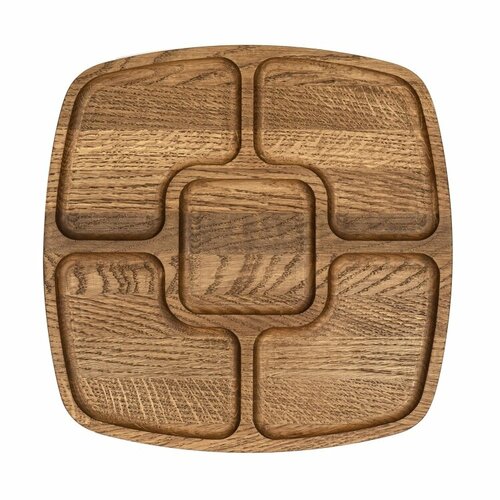 Менажница дубовая квадратная, 27х27 см. Uneca