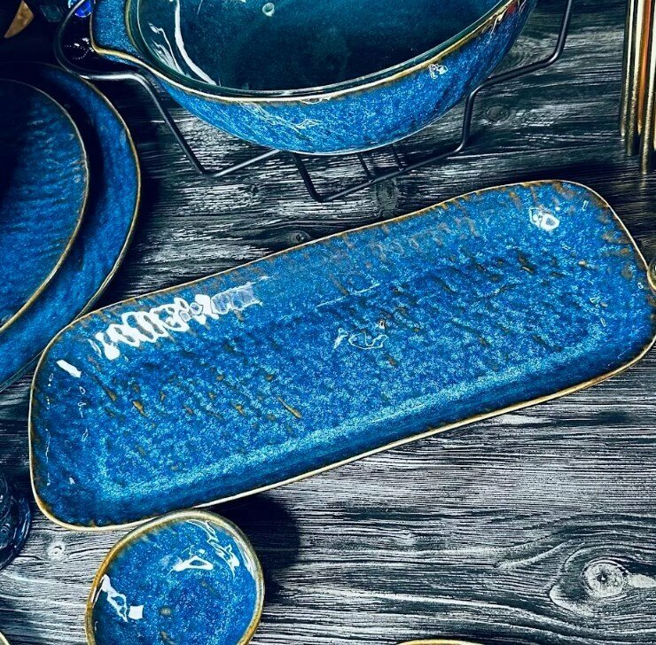 Прямоугольное блюдо AQUAMARINE 34х18,5х3,5см 133-305 118-133-305