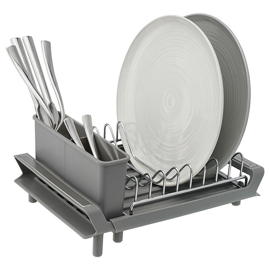 Сушилка для посуды раздвижная малая Smart Solutions Atle, 28 х 20 х 12,3 см, серая