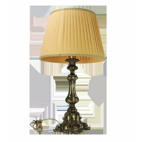 Лампа настольная интерьерная на бронзовом основании с тканевым абажуром KSVA-OB-297-1-BR