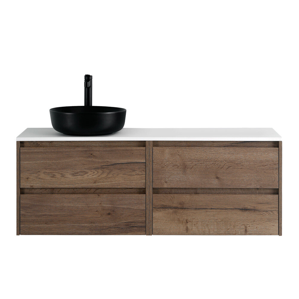фото Тумба с раковиной и столешницей BelBagno KRAFT 120 Rovere Tabacco