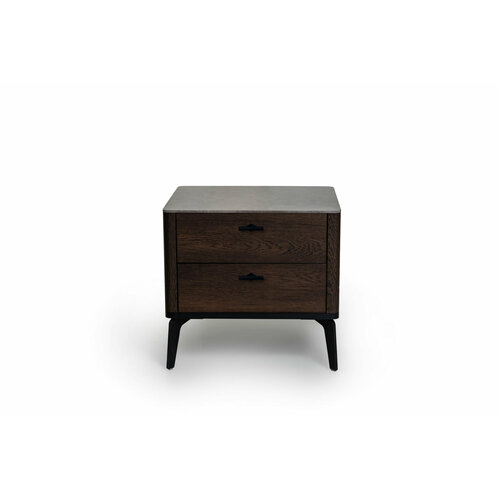 Прикроватная тумба цвет корпуса дуб темно коричневый, цвет топа коричневый песок, (Габариты: 500 x 430 x 490 mm)