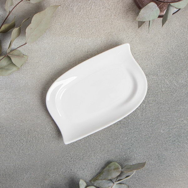 фото Блюдо фарфоровое "Либретто", 14x9.5 см, цвет белый