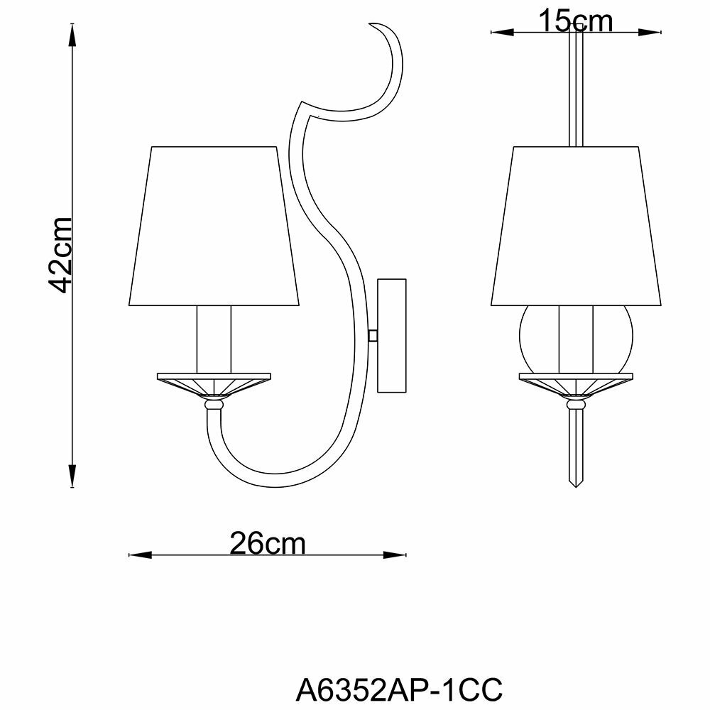 Настенный светильник Arte Lamp Andrea A6352AP-1CC, E14, 60 Вт - фотография № 7