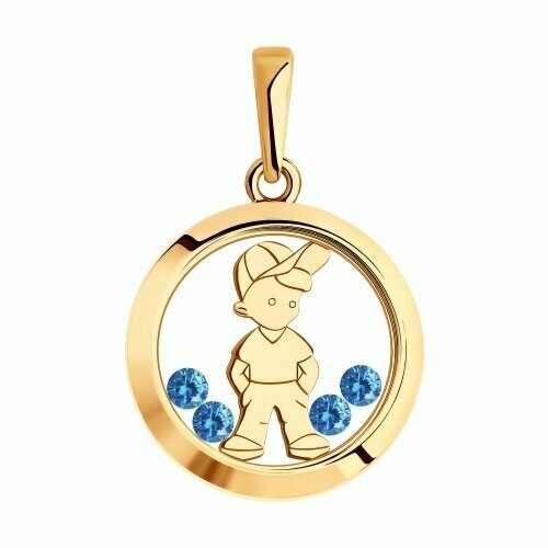 фото Подвеска, красное золото, 585 проба, swarovski zirconia нет бренда