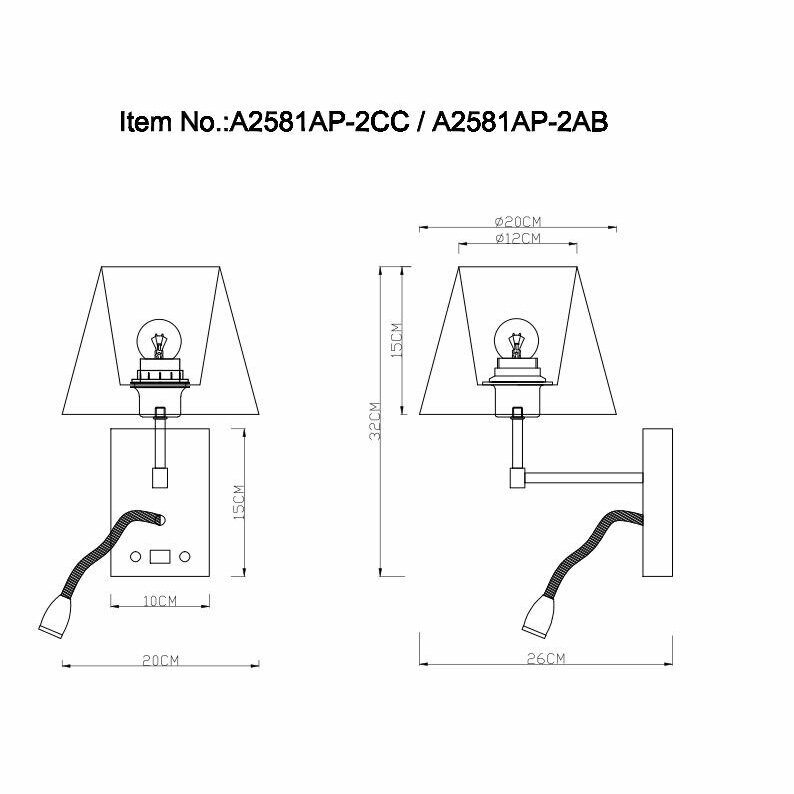 Бра Arte Lamp ELBA A2581AP-2CC - фото №10