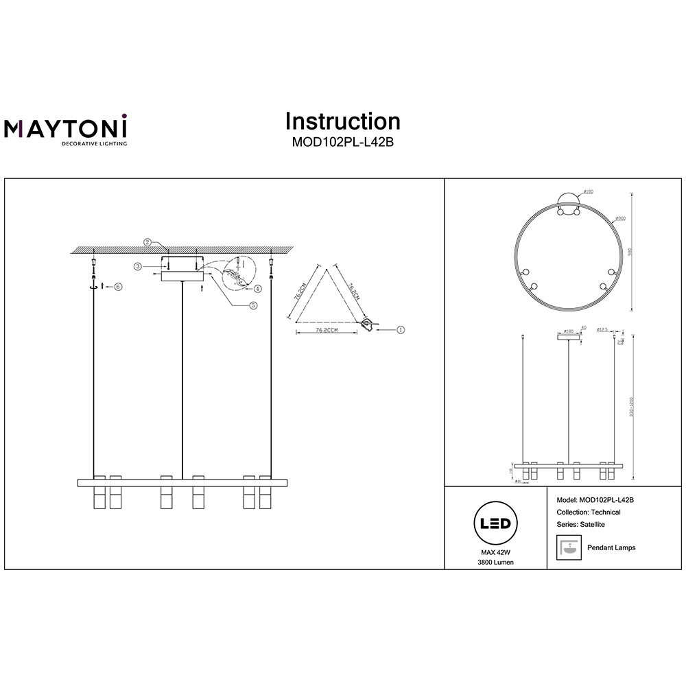 Светильник Maytoni SATELLITE MOD102PL-L42B - фото №19