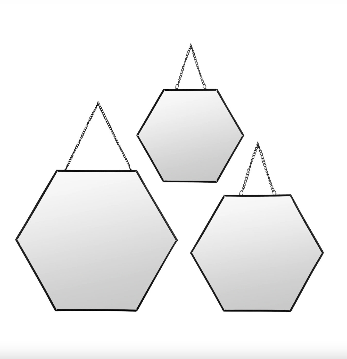 Зеркало декоративное, цвет черный, 3 шт - фотография № 1
