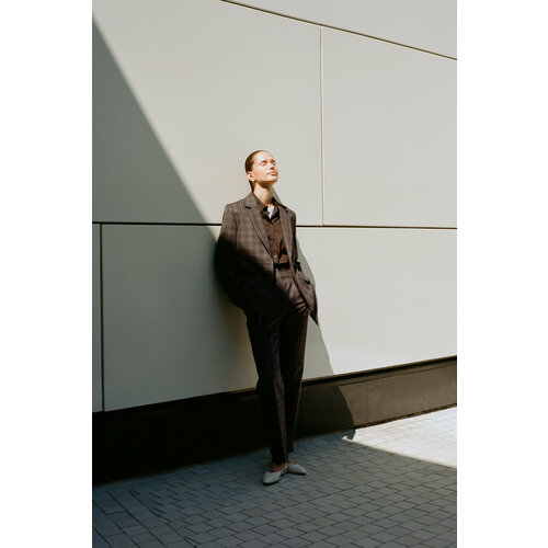 фото Брюки finn flare, размер xs, коричневый