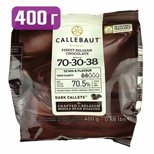 Callebaut Горький шоколад в каллетах 70,5%, 70-30-38-E0-D94, 0,4 кг