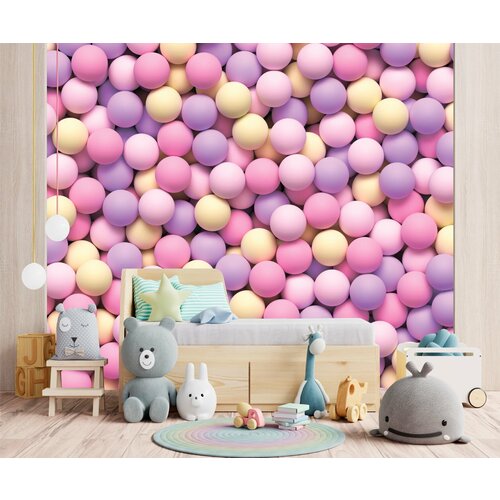 Фотообои Цветные 3d шары 300*260 см для детской, гостиной, спальни