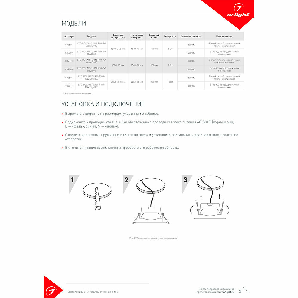 Встраиваемый светодиодный светильник Arlight LTD-Polar-Turn-R105-10W Day4000 / - фото №16