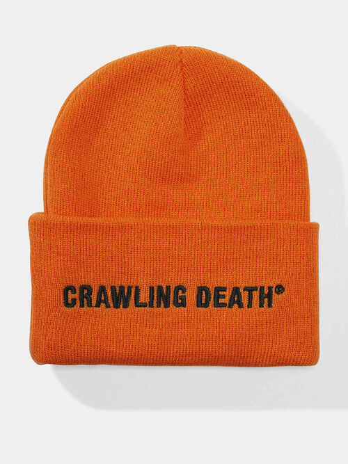 Шапка бини  Logo crawling death, размер one size, оранжевый