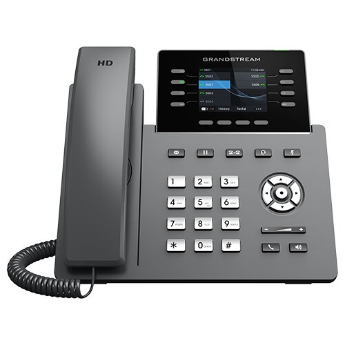 IP-телефон Grandstream GRP2624, 4 SIP аккаунта, 2,8 дюйма цветрной дисплей 320х240, конференция на 5 абонентов, поддержка EHS, Bluetooth, Wi-Fi, USB .
