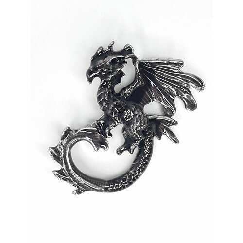 Брошь, бижутерный сплав, черный