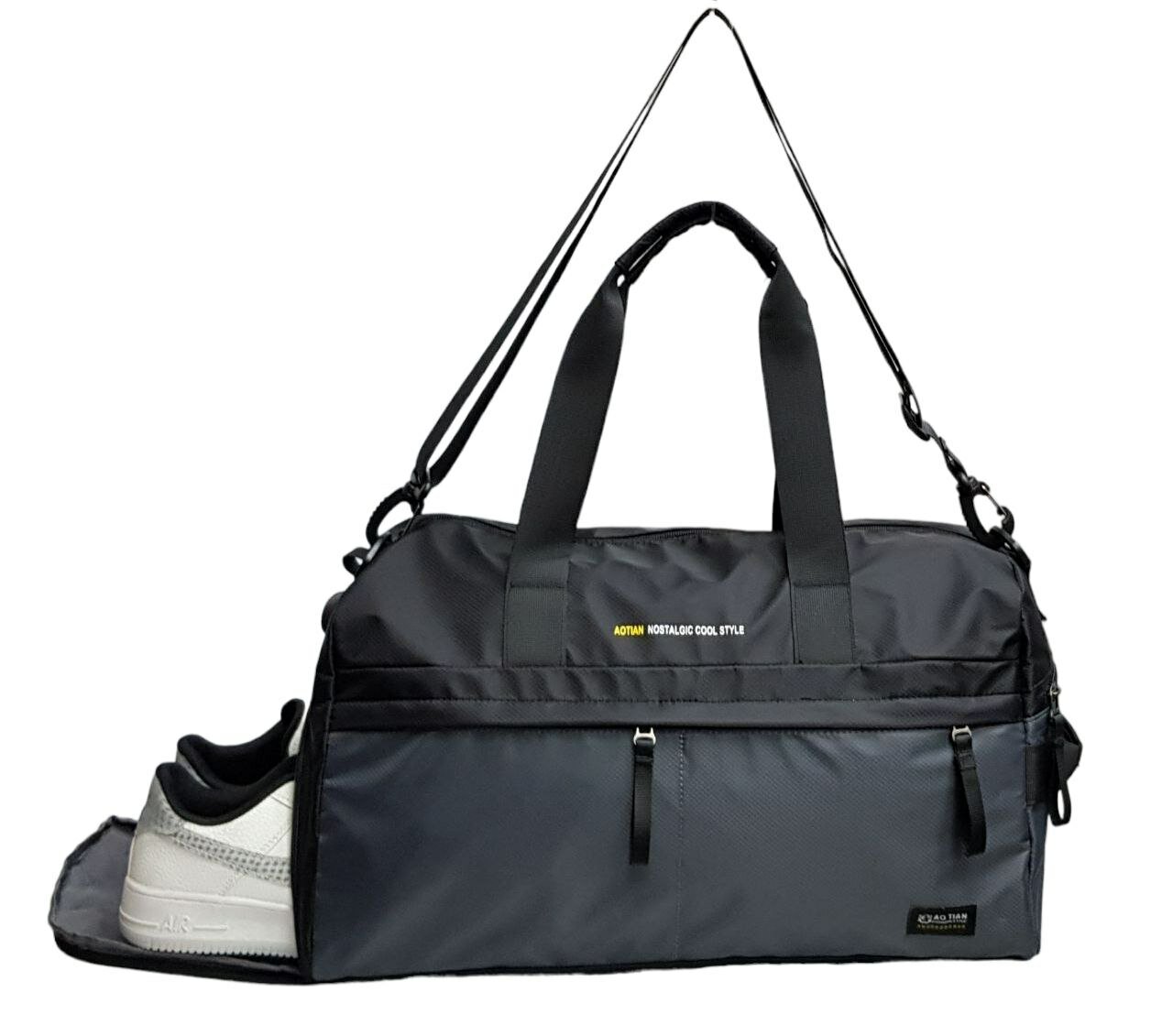 Спортивная сумка; дорожная сумка; ручная кладь; 3062 серая - фотография № 9