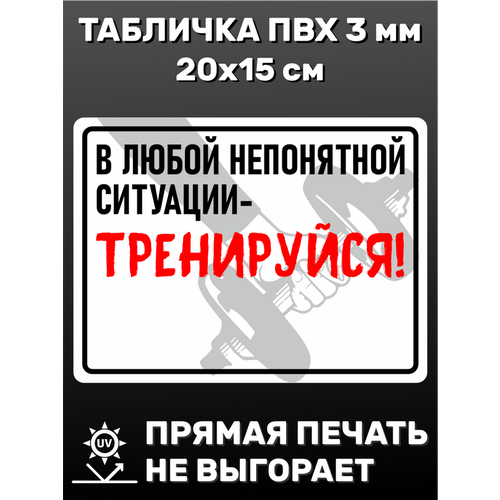 Табличка информационная Тренируйся! 20х15 см