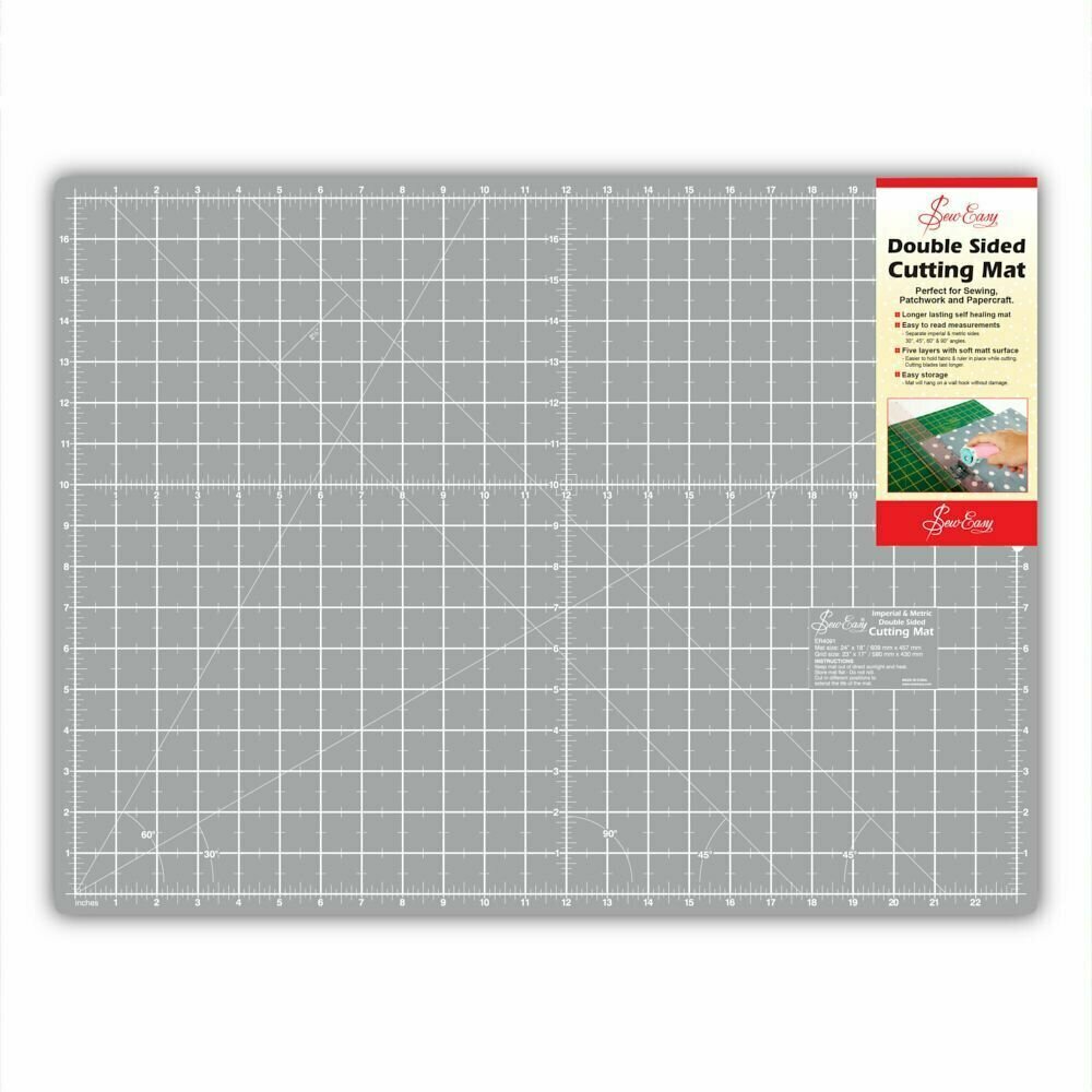 фото Мат раскройный, коврик для резки двусторонний, 457 мм х 304 мм, 18"х 12", серый