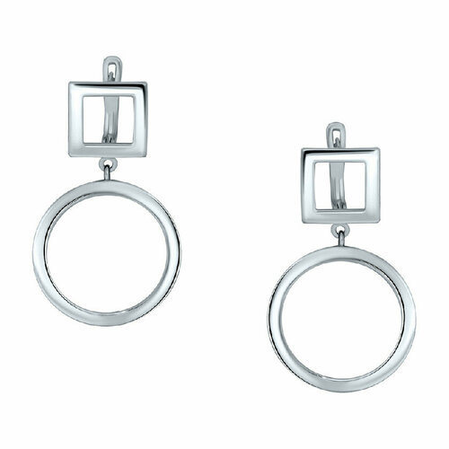 Серьги серебро, 925 проба, белый, золотой