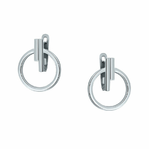 Серьги серебро, 925 проба, золотой, белый