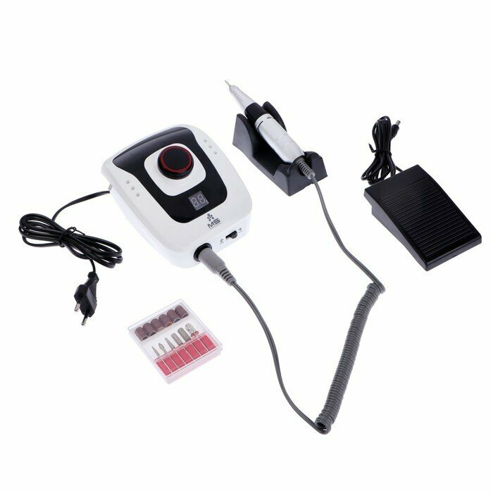 Luazon Home Аппарат для маникюра Luazon LMH-06 6 насадок 30 Вт до 35000 об/мин черно-белый