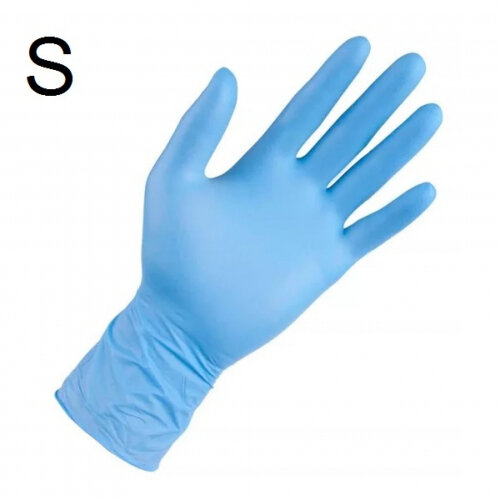 Перчатки нитриловые Benovy S (100 шт.) Синий