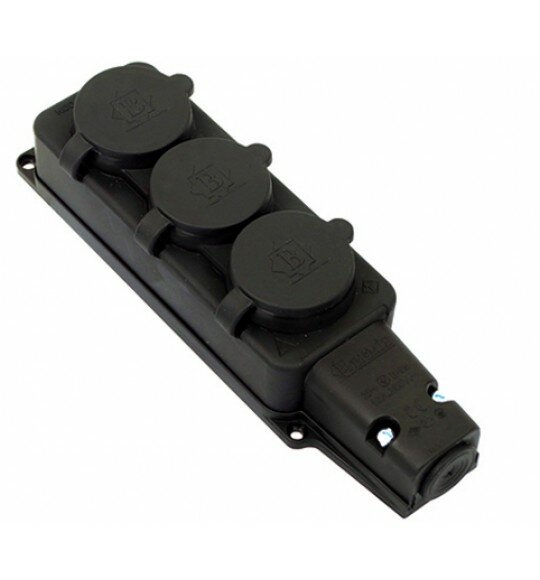 фото Светоприбор Колодка Светоприбор каучук 3гн 16А с заземлением IP44