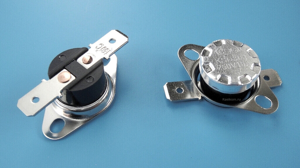 фото Термостат биметаллический с фланцем KSD 301-115*C для газовых колонок, котлов, бойлеров