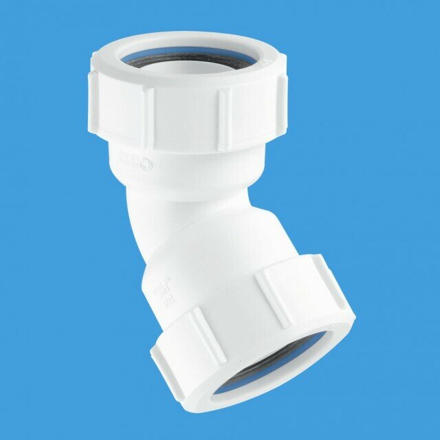 фото Отвод на 135 компрессионный Ду32мм цвет-белый