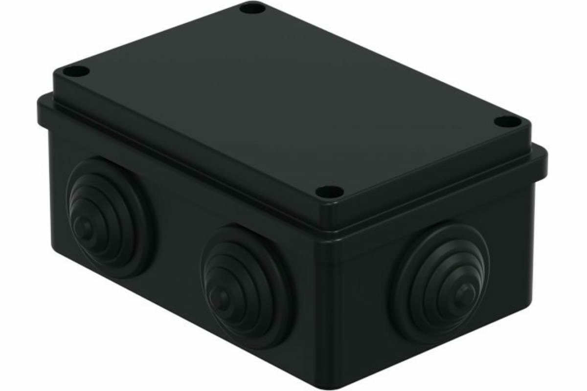 Распределительная коробка Экопласт JBS120 о/п 120x80x50 6 выходов IP55 цвет черный 44008BL-1