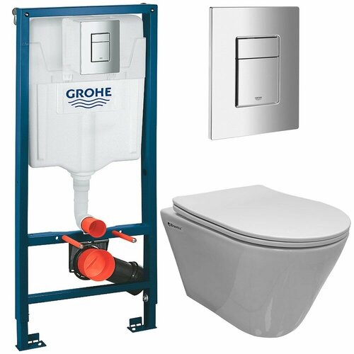 Инсталляция Grohe Solido 38811000 + унитаз Bloomix Roland 1201 безободковый с сиденьем инсталляция grohe solido 38811000 унитаз bloomix roland 1201 безободковый с сиденьем