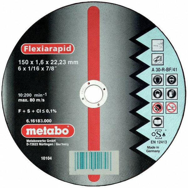 Отрезной круг Metabo FLEXIARAPID 150X1,6X22,23, INOX, TF 41 (616183000)