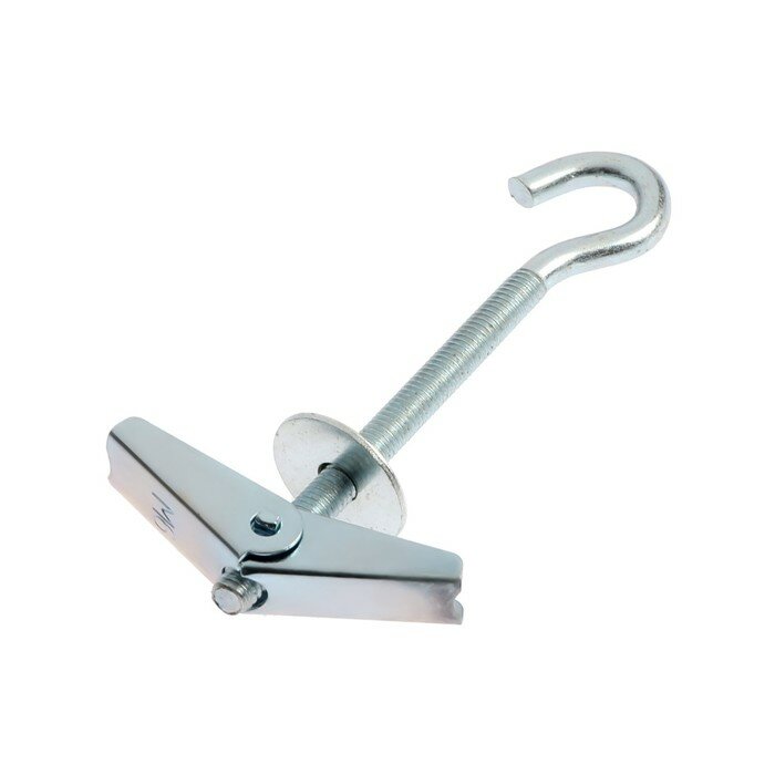 фото Складной пружинны дюбель, тундра, с крюком М6 белый цинк 1 шт