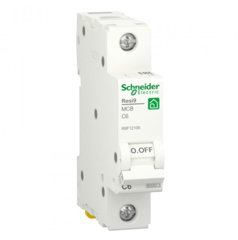 Автоматический выключатель Schneider Electric 1P 6А характеристика С 6000A (АВ) RESI9 R9F12106