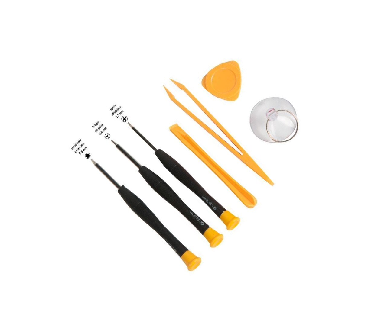 фото A set of tools / Набор инструментов и отверток ZeepDeep OPTIMA-MAGNETIC (7 в 1) в ЗИП-пакете, для телефонов и наручных часов