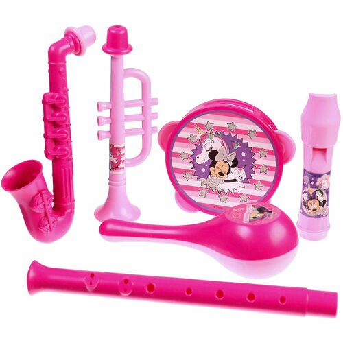 Музыкальные инструменты в наборе, 5 предметов, Минни Маус, цвет розовый SL-05807 7883764