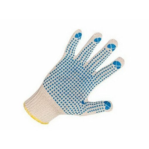 Перчатки хлопчатобумажные с ПВХ 32г | код 11198 | милен ( упак.5 пар.)