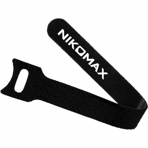 NIKOMAX Стяжка-липучка с жесткой пряжкой, 290x20мм, черная, 10шт. NMC-CTV290-20-HB-BK-10